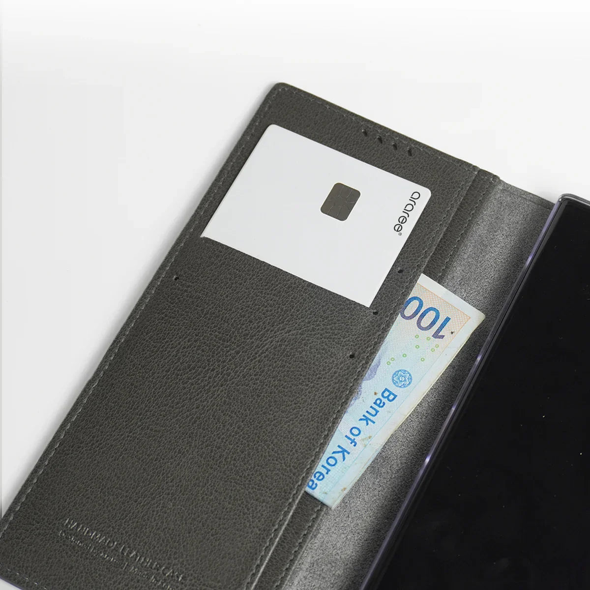 Galaxy S24 Ultra Araree Mustang Diary Wallet Case - Charcoal Gray - Tashqila Galaxy S24 Ultra Araree Mustang Diary Wallet Case - Charcoal Gray - Tashqila